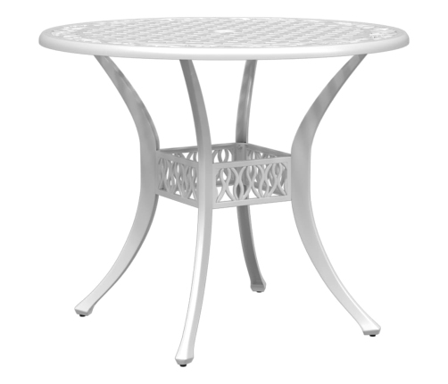 Mesa de jardín aluminio fundido blanco Ø90x75 cm