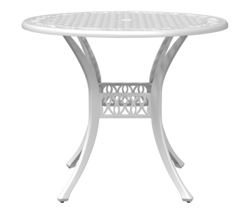 Mesa de jardín aluminio fundido blanco Ø90x75 cm