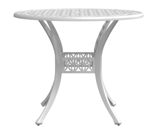 Mesa de jardín aluminio fundido blanco Ø90x75 cm