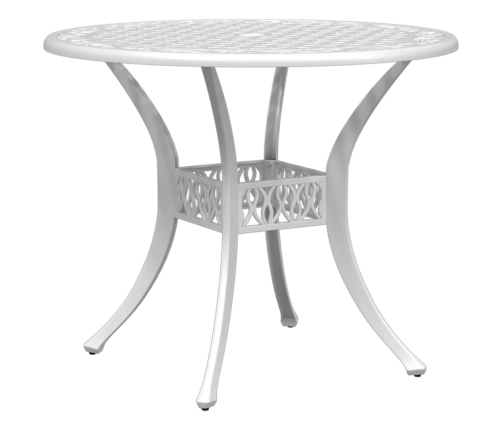 Mesa de jardín aluminio fundido blanco Ø90x75 cm