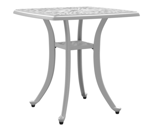 Mesa de jardín aluminio fundido blanco 53x53x53 cm