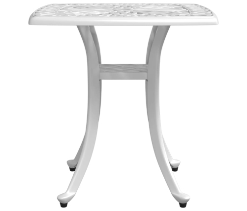 Mesa de jardín aluminio fundido blanco 53x53x53 cm