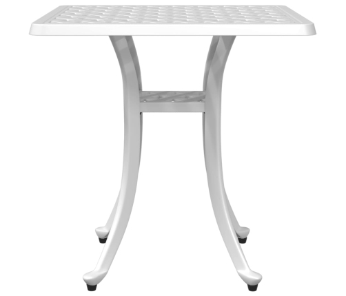 Mesa de jardín aluminio fundido blanco 53x53x53 cm