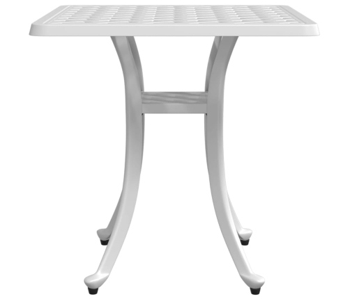 Mesa de jardín aluminio fundido blanco 53x53x53 cm