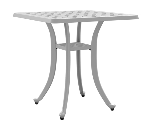 Mesa de jardín aluminio fundido blanco 53x53x53 cm