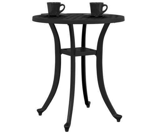 Mesa de jardín aluminio fundido negro Ø48x53 cm