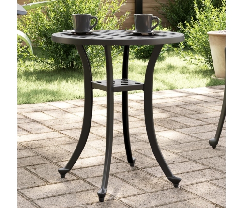 Mesa de jardín aluminio fundido negro Ø48x53 cm