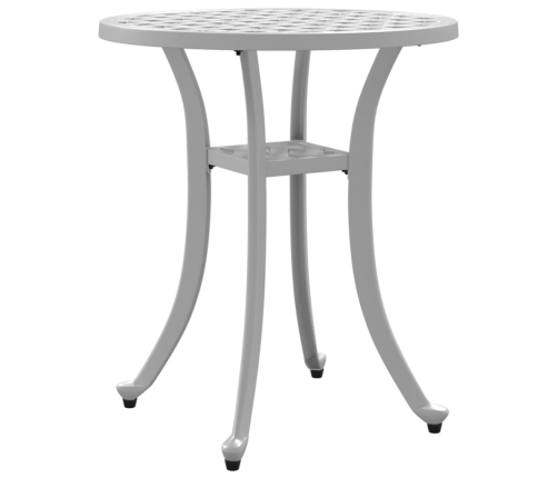 Mesa de jardín aluminio fundido blanco Ø48x53 cm