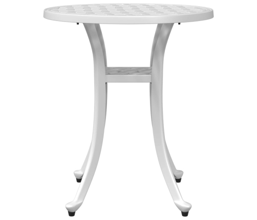 Mesa de jardín aluminio fundido blanco Ø48x53 cm