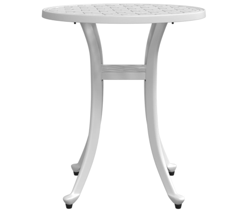 Mesa de jardín aluminio fundido blanco Ø48x53 cm