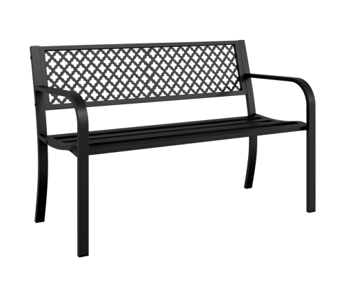 Banco de jardín de acero negro 119 cm