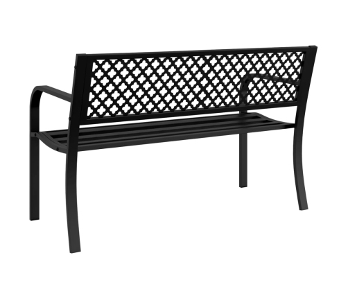 Banco de jardín de acero negro 119 cm