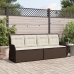 Sillón reclinable de jardín con cojines ratán sintético marrón