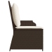 Sillón reclinable de jardín con cojines ratán sintético marrón