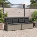 Sillón reclinable de jardín con cojines ratán sintético gris