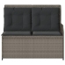 Sillón reclinable de jardín con cojines ratán sintético gris