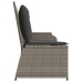 Sillón reclinable de jardín con cojines ratán sintético gris