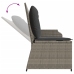 Sillón reclinable de jardín con cojines ratán sintético gris
