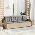 Sillón reclinable de jardín con cojines ratán sintético beige