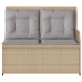 Sillón reclinable de jardín con cojines ratán sintético beige
