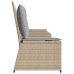Sillón reclinable de jardín con cojines ratán sintético beige