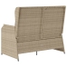Sillón reclinable de jardín con cojines ratán sintético beige