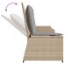 Sillón reclinable de jardín con cojines ratán sintético beige