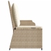 Sillón reclinable de jardín con cojines ratán sintético beige