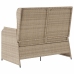 Sillón reclinable de jardín con cojines ratán sintético beige