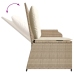 Sillón reclinable de jardín con cojines ratán sintético beige