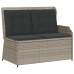 Sillón reclinable de jardín con cojines ratán sintético gris