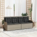 Sillón reclinable de jardín con cojines ratán sintético gris