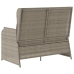 Sillón reclinable de jardín con cojines ratán sintético gris