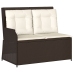 Sillón reclinable de jardín con cojines ratán sintético marrón