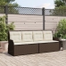 Sillón reclinable de jardín con cojines ratán sintético marrón