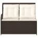Sillón reclinable de jardín con cojines ratán sintético marrón