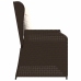 Sillón reclinable de jardín con cojines ratán sintético marrón