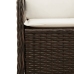 Sillón reclinable de jardín con cojines ratán sintético marrón