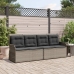 Sillón reclinable de jardín con cojines ratán sintético gris
