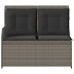 Sillón reclinable de jardín con cojines ratán sintético gris