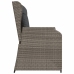 Sillón reclinable de jardín con cojines ratán sintético gris