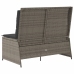 Sillón reclinable de jardín con cojines ratán sintético gris