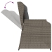 Sillón reclinable de jardín con cojines ratán sintético gris