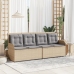 Sillón reclinable de jardín con cojines ratán sintético beige