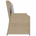 Sillón reclinable de jardín con cojines ratán sintético beige