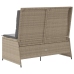 Sillón reclinable de jardín con cojines ratán sintético beige