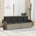 Sillón reclinable de jardín con cojines ratán sintético gris