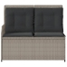 Sillón reclinable de jardín con cojines ratán sintético gris