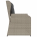 Sillón reclinable de jardín con cojines ratán sintético gris