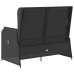 Sillón reclinable de jardín con cojines ratán sintético negro